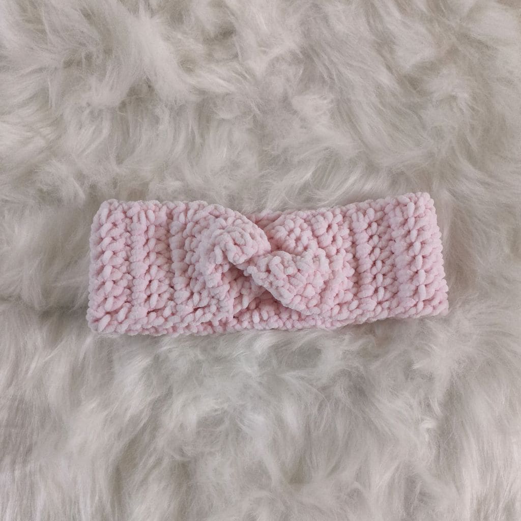 Bandeau Velours rose pastel